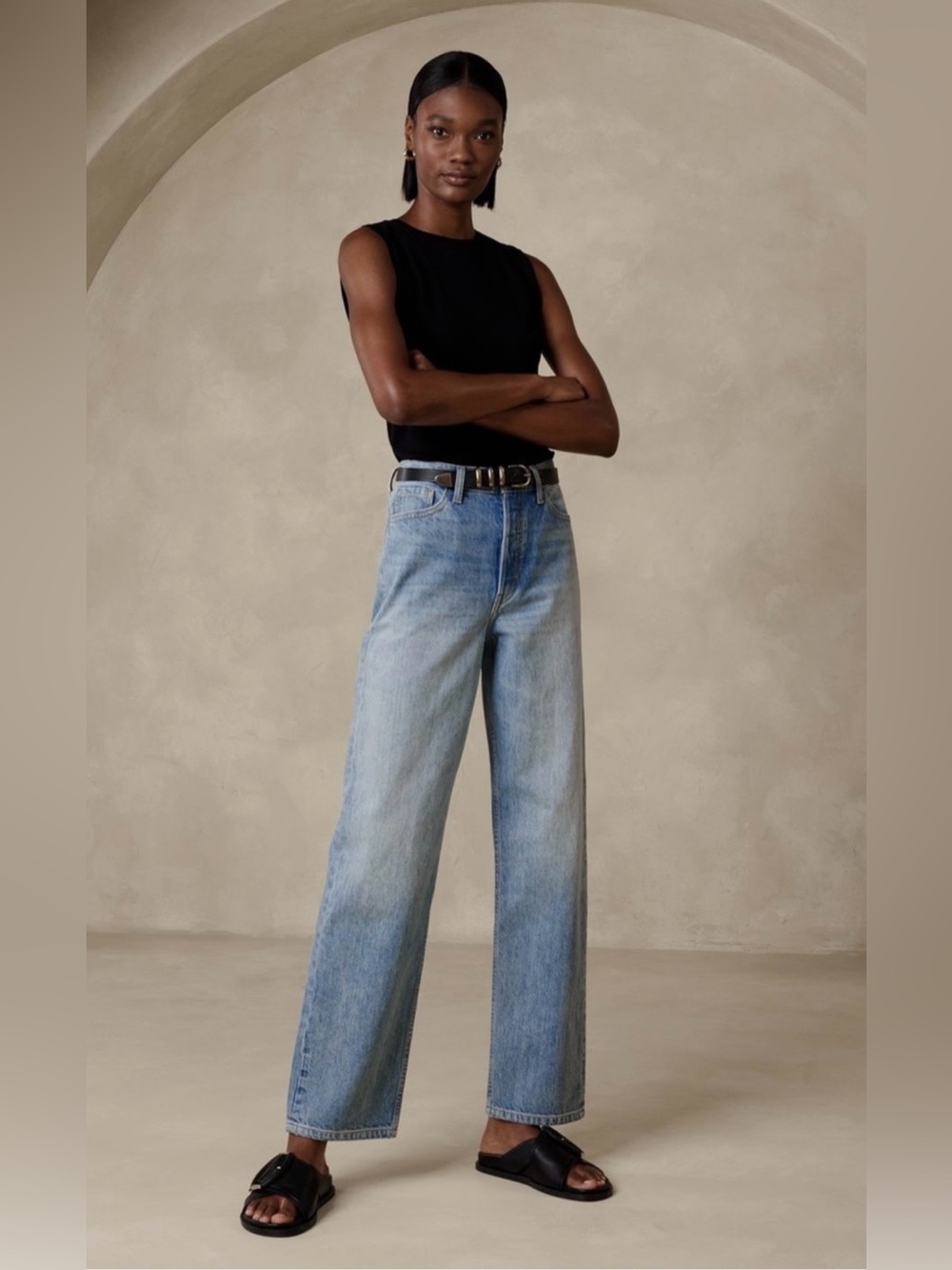 Banana Republic Loose Stovepipe Jeans Women’s 31 Medium Wash 100% Cotton